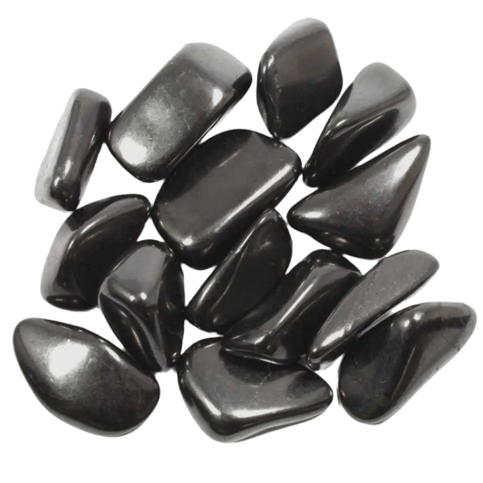 black Shungite tumblestone for purification and healing