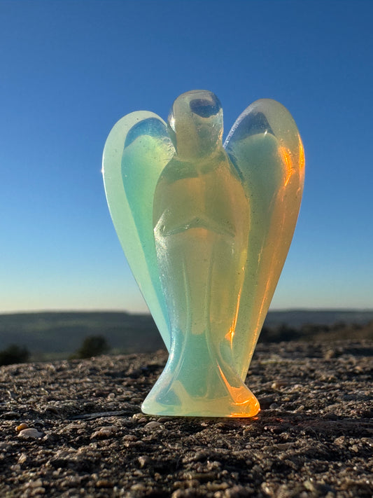 Opal angel carving