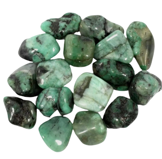 polished Emerald tumblestone with vivid green hues