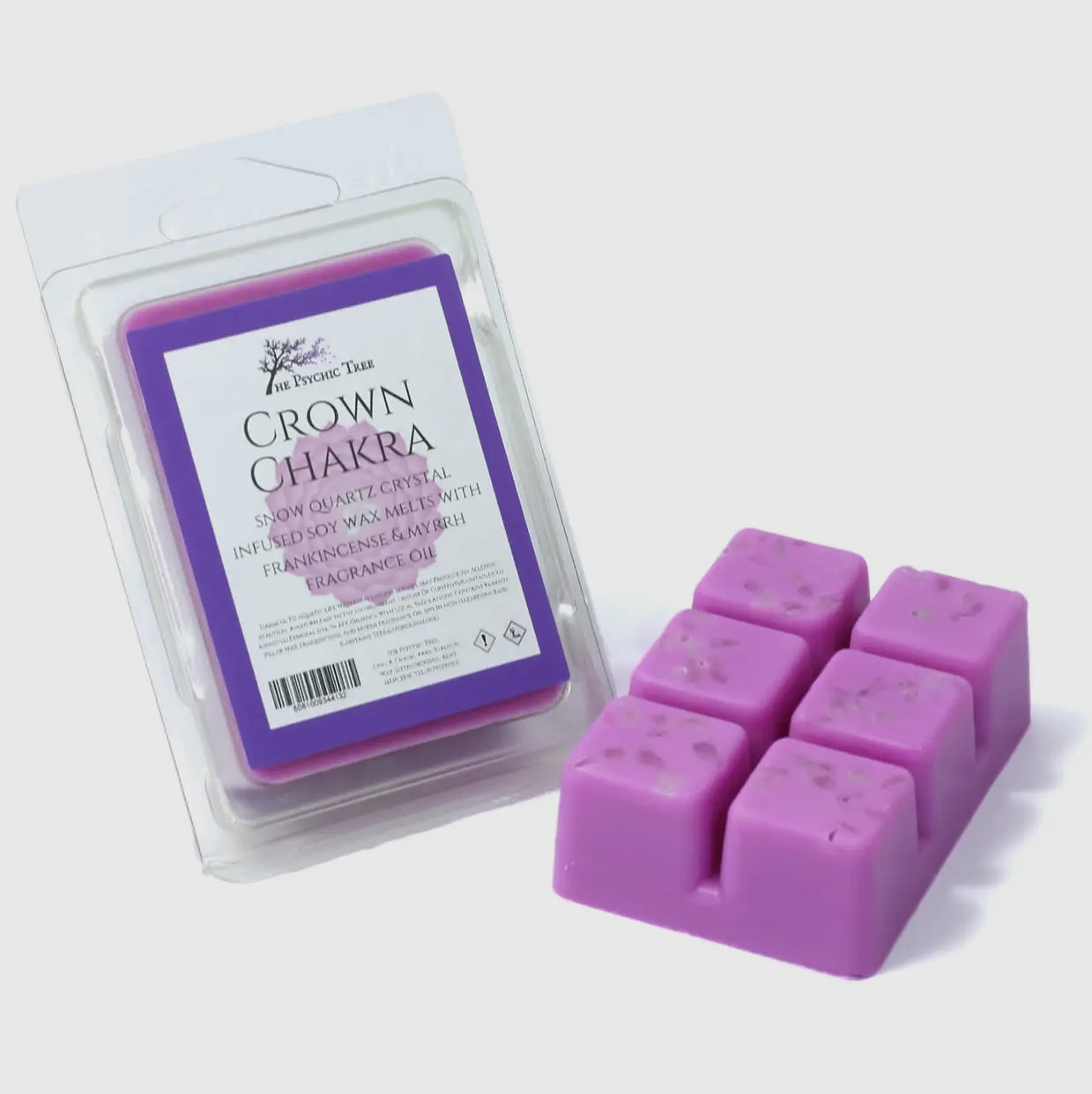 Handcrafted wax melts with healing crystals for spiritual awakening