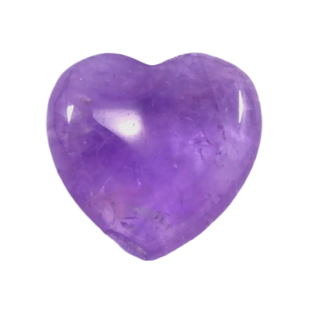 Amethyst carved polished heart , vibrant  purple colour