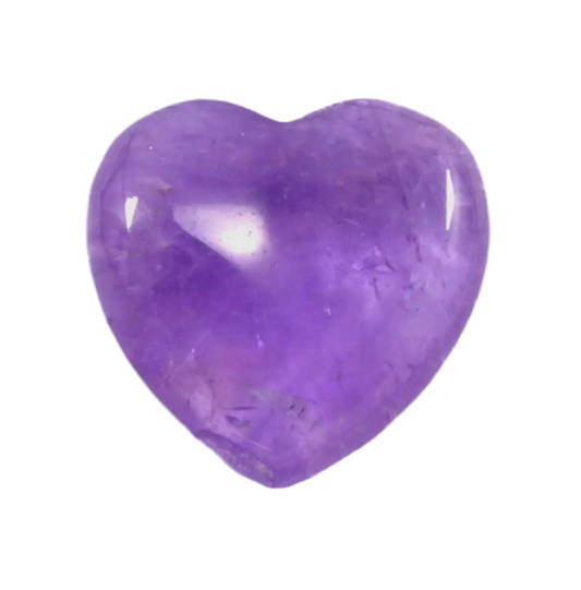 Amethyst carved polished heart , vibrant  purple colour