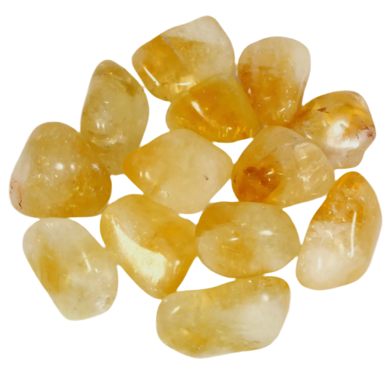 Polished Citrine tumblestone with warm golden hues