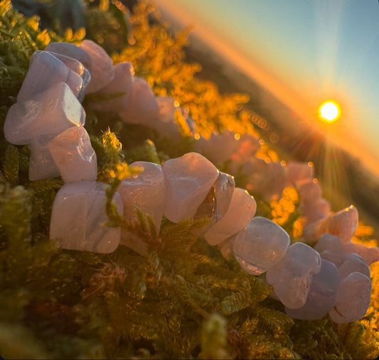 Rose Quartz Stone Chip Bracelet