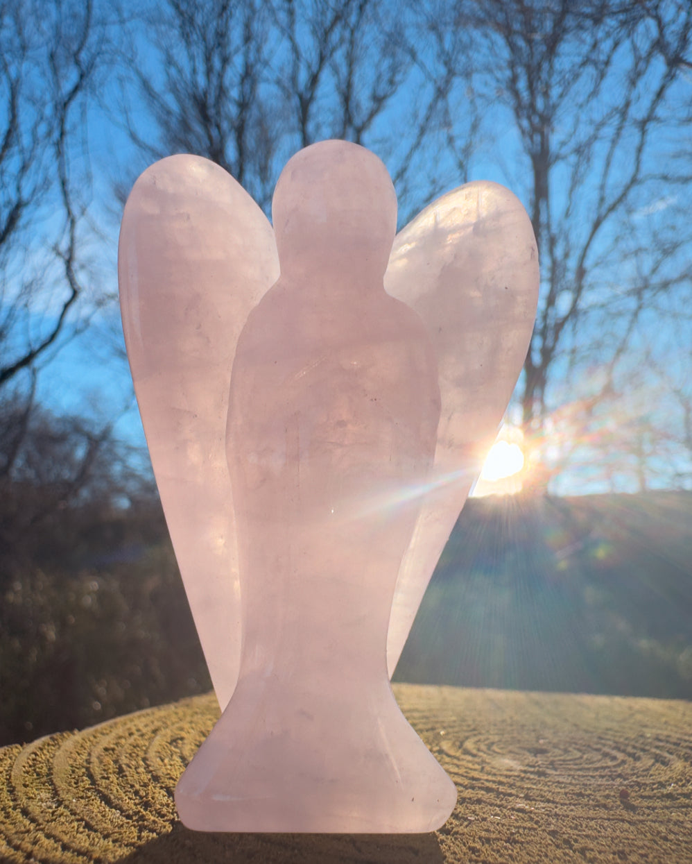 Rose Quartz Angel Carving