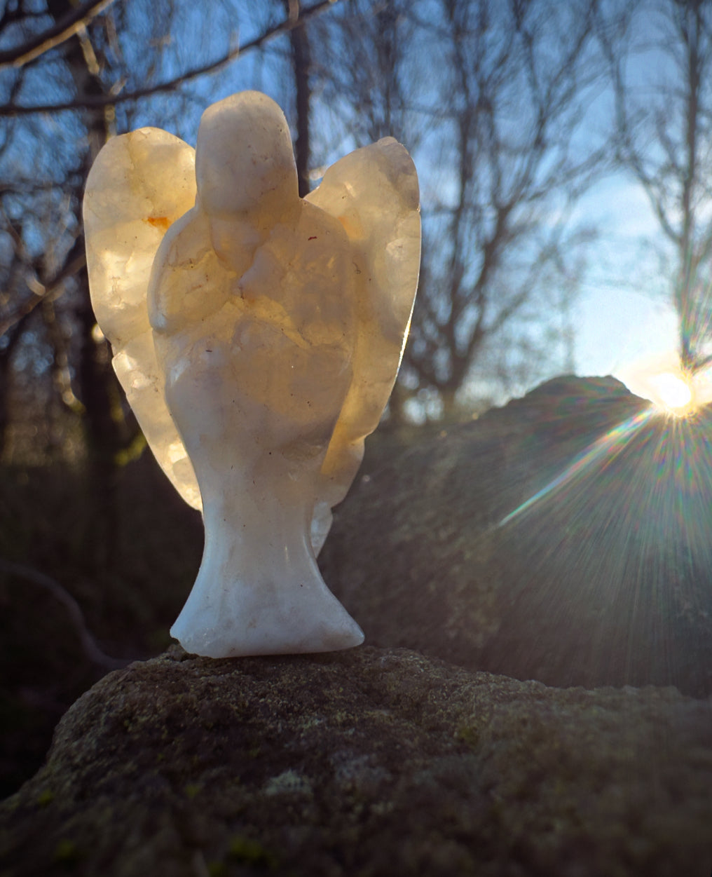 Moonstone Angel Carving