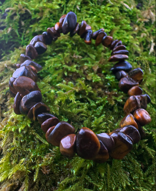 Tigers Eye Stone Chip Bracelet