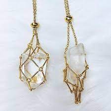 Beautifully crafted crystal cage necklace for carrying positive energy